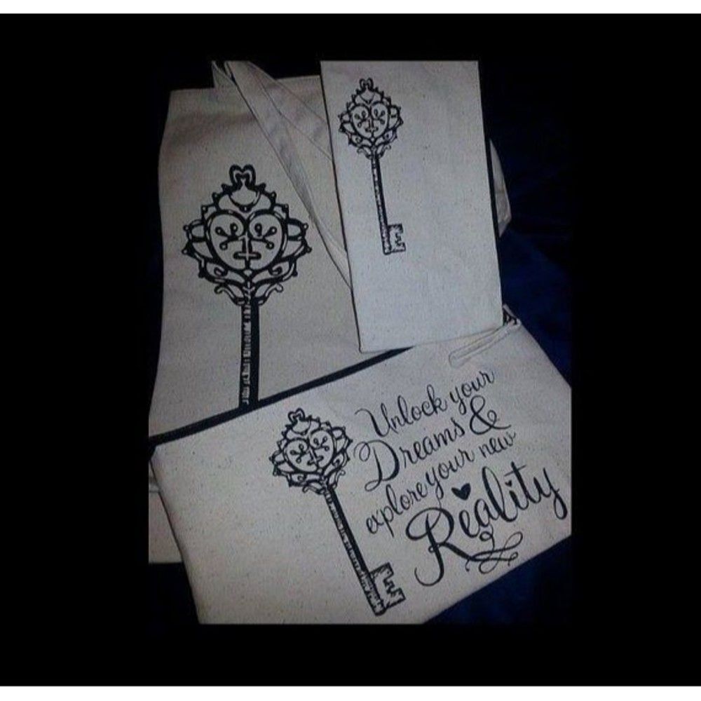 3 canvas bag set "Unlock your dreams"
